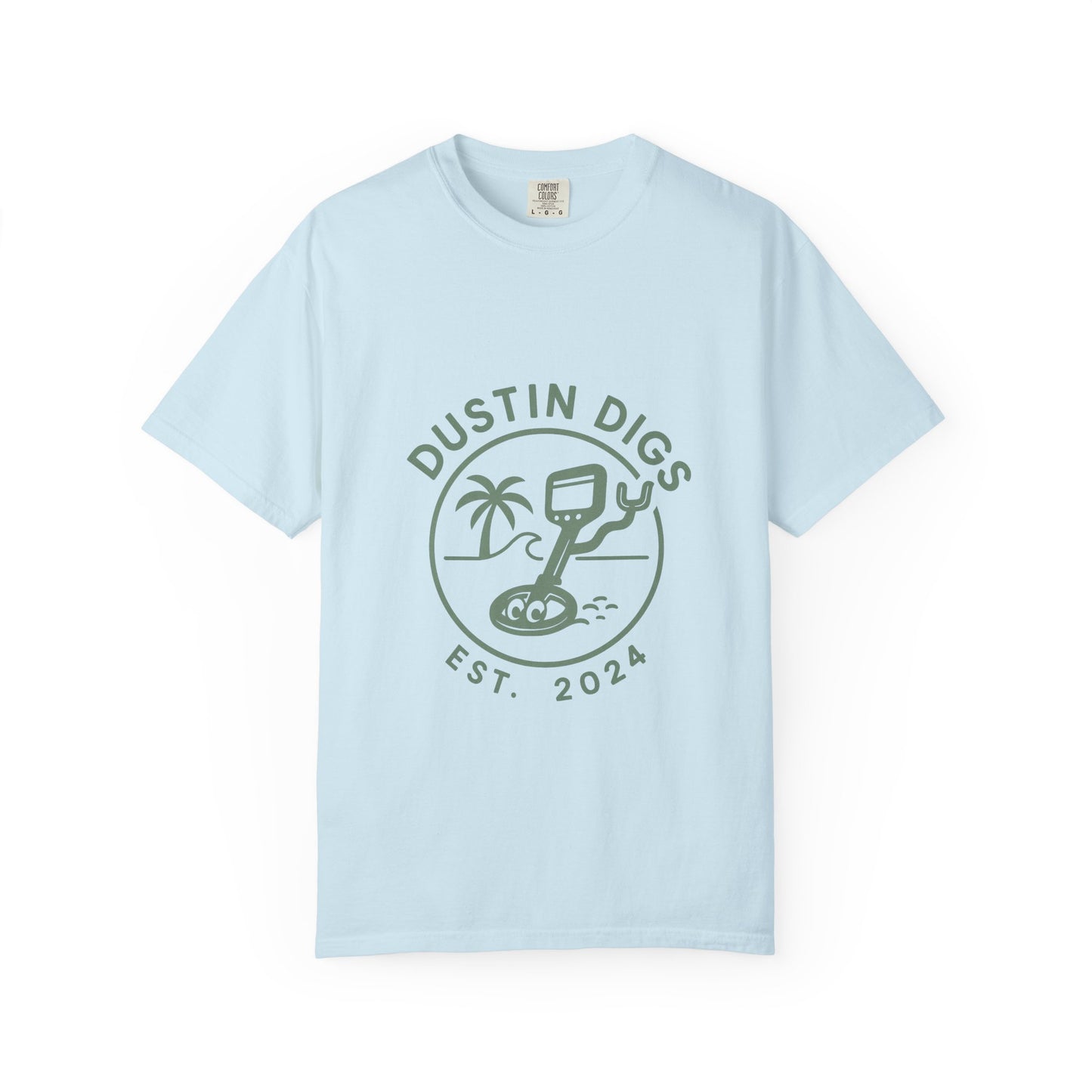 Dustin Digs Unisex Garment-Dyed T-shirt - Beach Vibes, Treasure Hunting Theme