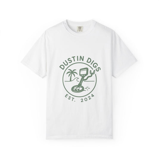 Dustin Digs Unisex Garment-Dyed T-shirt - Beach Vibes, Treasure Hunting Theme